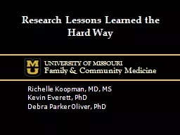 Research Lessons Learned the Hard Way