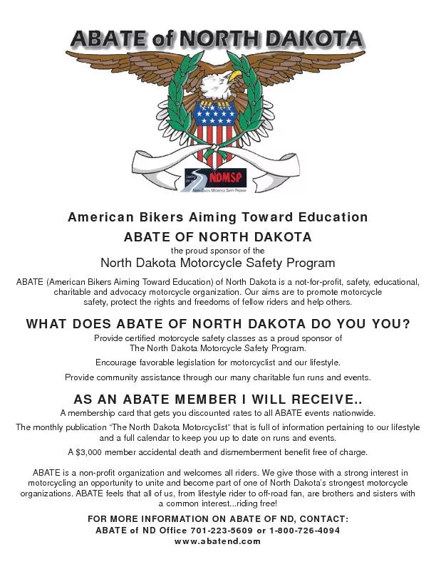 American Bikers Aiming Toward EducationABATEOFNORTHDAKOTANorth Dakota