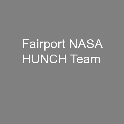 Fairport NASA HUNCH Team