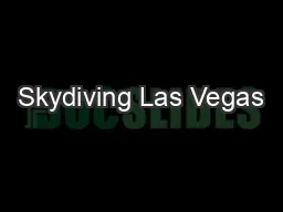 Skydiving Las Vegas