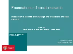 Foundations of social research