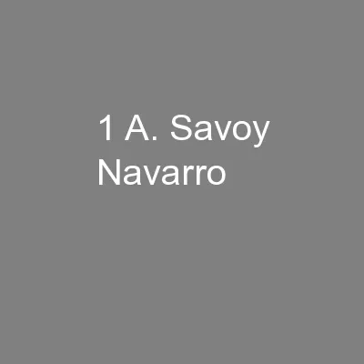 1 A. Savoy Navarro