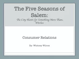 The Five Seasons of Salem: