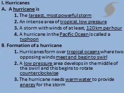 I. Hurricanes