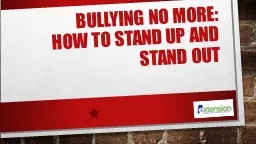 Bullying no more:
