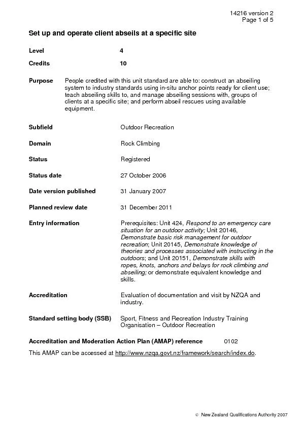 14216 version 2 Page 1 of 5   New Zealand Qualifications Authority 200