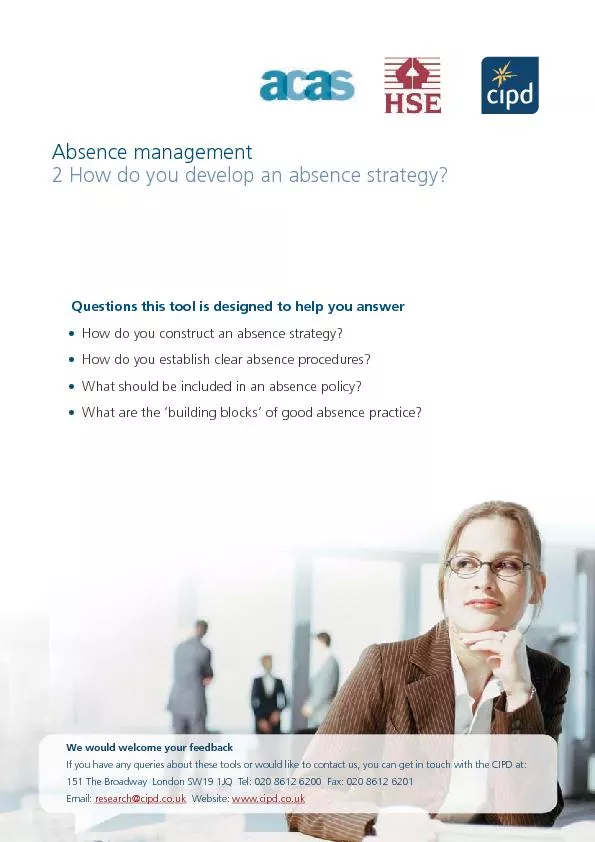 Absence management 2 How do you develop an absence strategy?