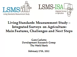 Living Standards Measurement Study – Integrated Surveys o
