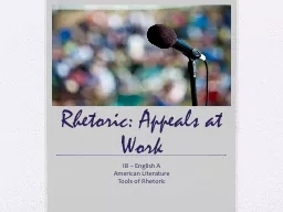 Rhetoric: Appeals at Work