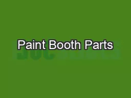 Paint Booth Parts