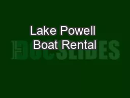 Lake Powell Boat Rental