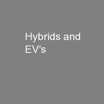 Hybrids and EV's