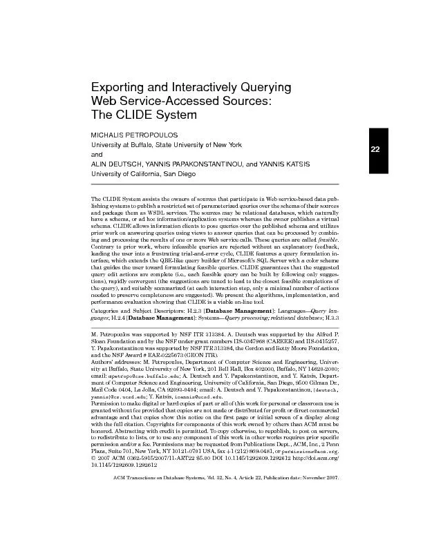 PDF-ExportingandInteractivelyQueryingWebService-AccessedSources:TheCLIDESy