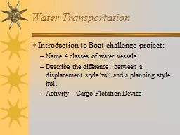 Water Transportation