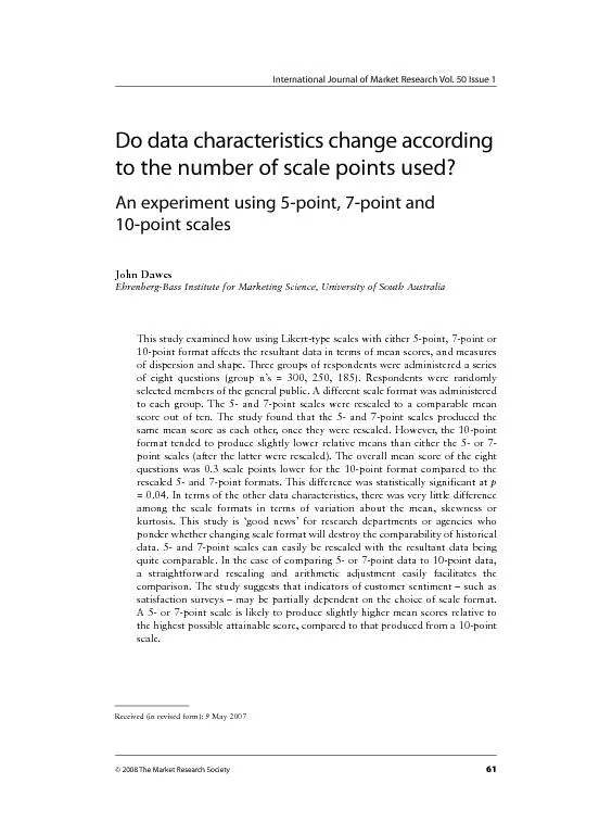 Do data characteristics change accordingto the number of scale points