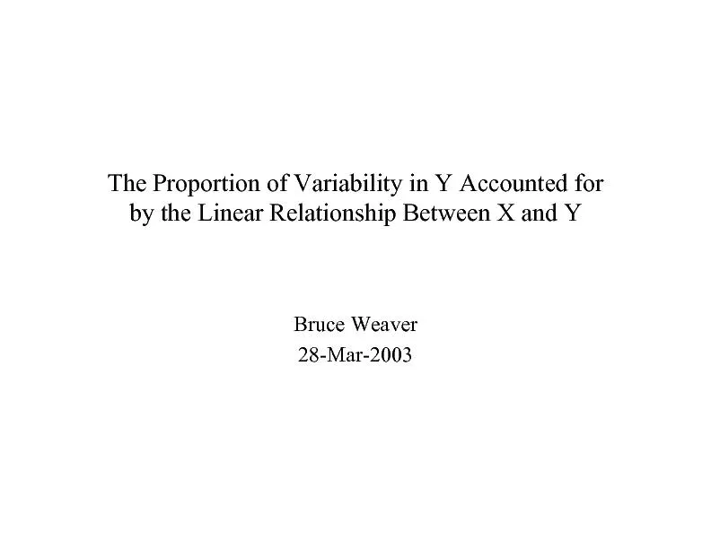 The Proportion of Variability in Y Accounted forby the Linear Relation