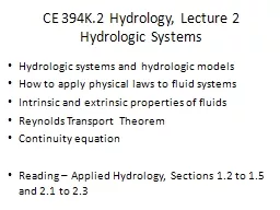 CE 394K.2 Hydrology, Lecture 2