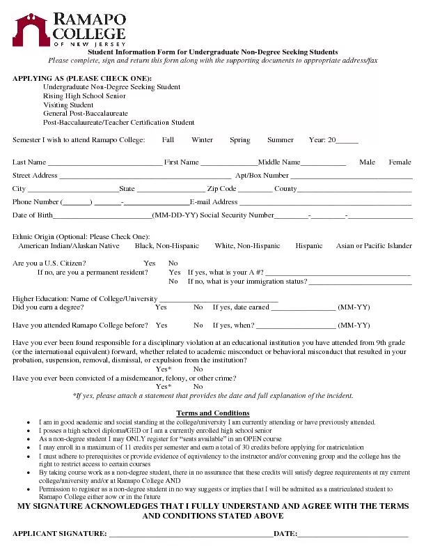 Please complete, sign and return this form along with the supporting d