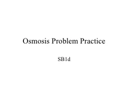 Osmosis Problem Practice