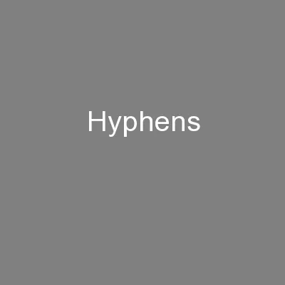 Hyphens