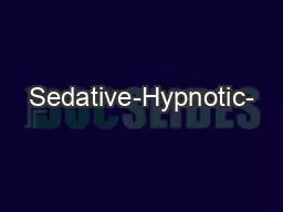 Sedative-Hypnotic-