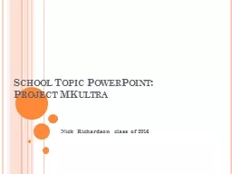 School Topic PowerPoint: Project