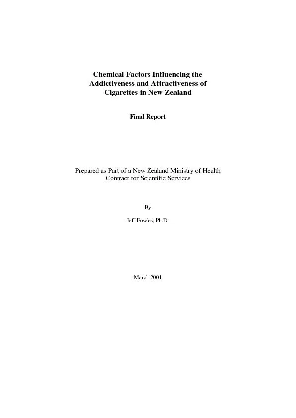 Client Report FW 0104    Chemical Factors Influencing the  Addictivene