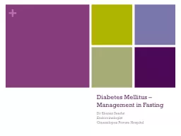 Diabetes Mellitus – Management in Fasting