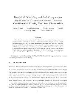 Bandwidth Scheduling and Path Computation Algorithms for ConnectionOriented Networks Condential