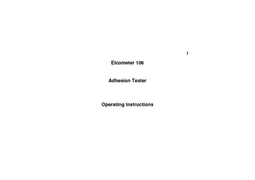 enElcometer 106Adhesion TesterOperating Instructions