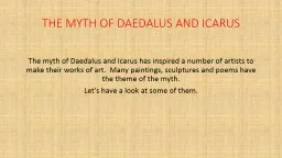 THE MYTH OF DAEDALUS AND ICARUS