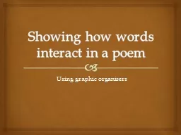 Showing how words interact in a poem