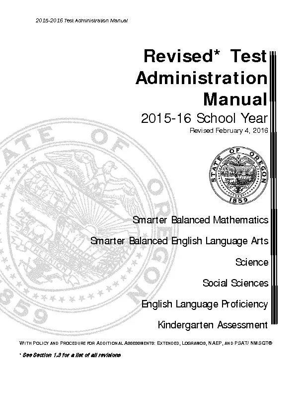 2015-2016 Test Administration Manual