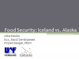Food Security: Iceland vs. Alaska