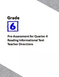 1 Pre-Assessment for Quarter 4
