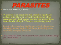 What is a parasite, anyway?
