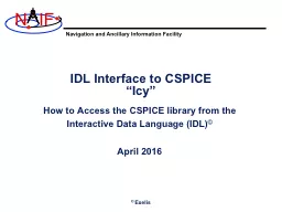 IDL Interface to CSPICE