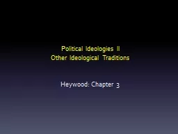 Political Ideologies II