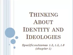 Thinking About Identity and Ideologies