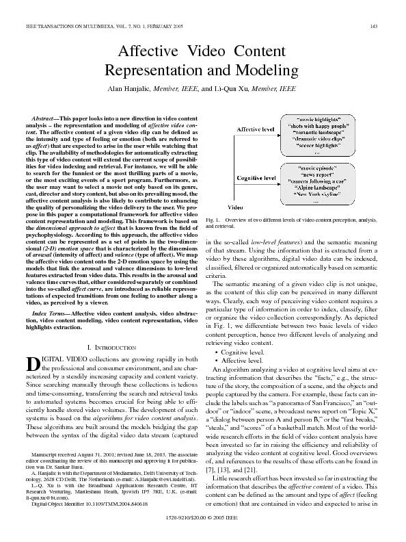 IEEETRANSACTIONSONMULTIMEDIA,VOL.7,NO.1,FEBRUARY2005AffectiveVideoCont