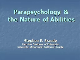Parapsychology &