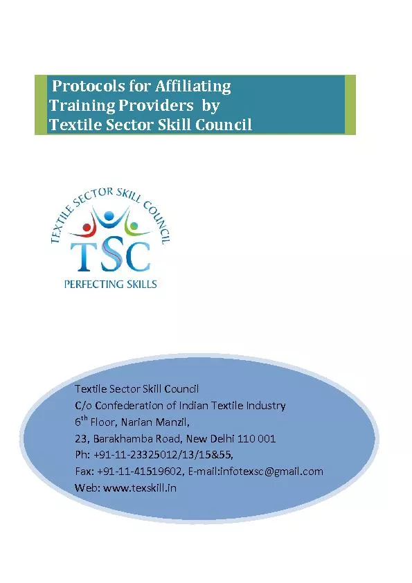 Textile Sector Skill CouncilC/o Confederation of Indian Textile Indust