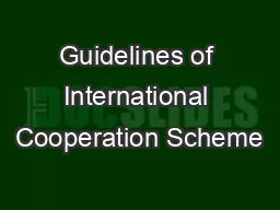Guidelines of International Cooperation Scheme