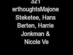321 erthoughtsMajone Steketee, Hans Berten, Harrie Jonkman & Nicole Ve
