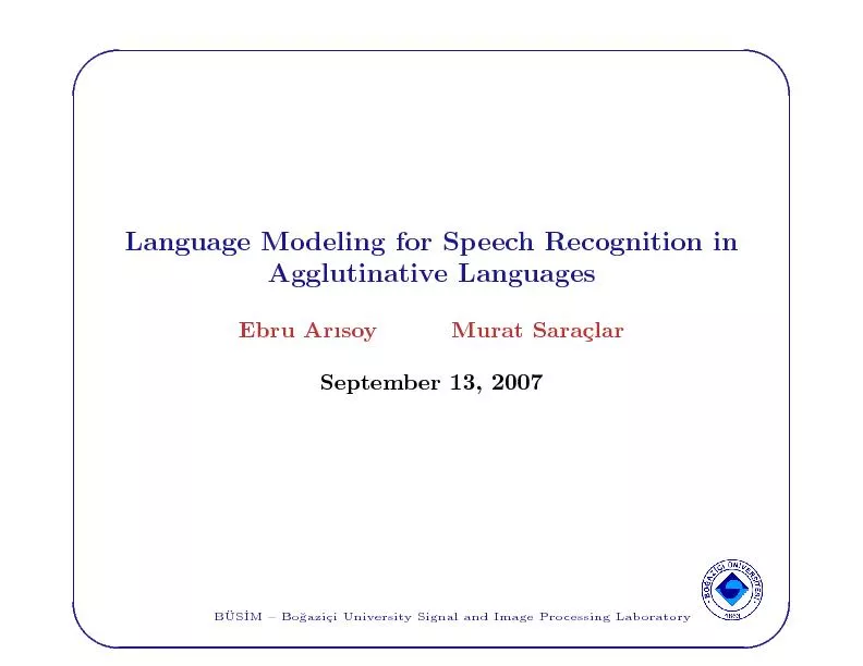 LanguageModelingforSpeechRecognitioninAgglutinativeLanguages