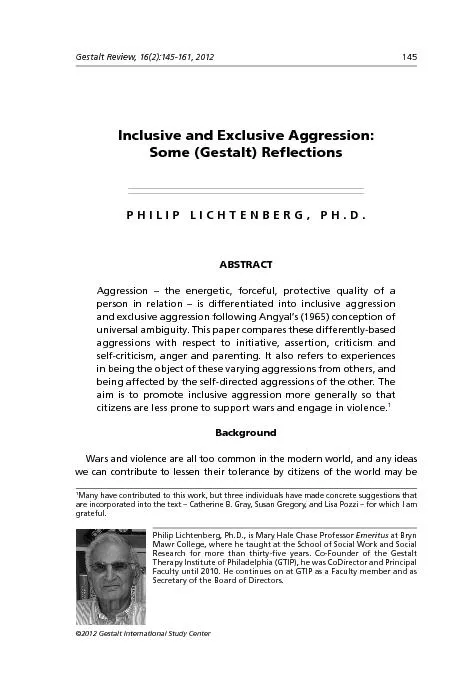 Inclusive and Exclusive Aggression:  Aggression – the energetic,