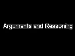 Arguments and Reasoning