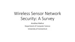 Wireless Sensor Network Security: