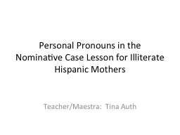 Personal Pronouns in the Nominative Case Lesson for Illiter