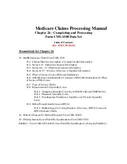 Medicare Claims Processing Manual Chapter  Completing and Processing Form CMS  Data Set